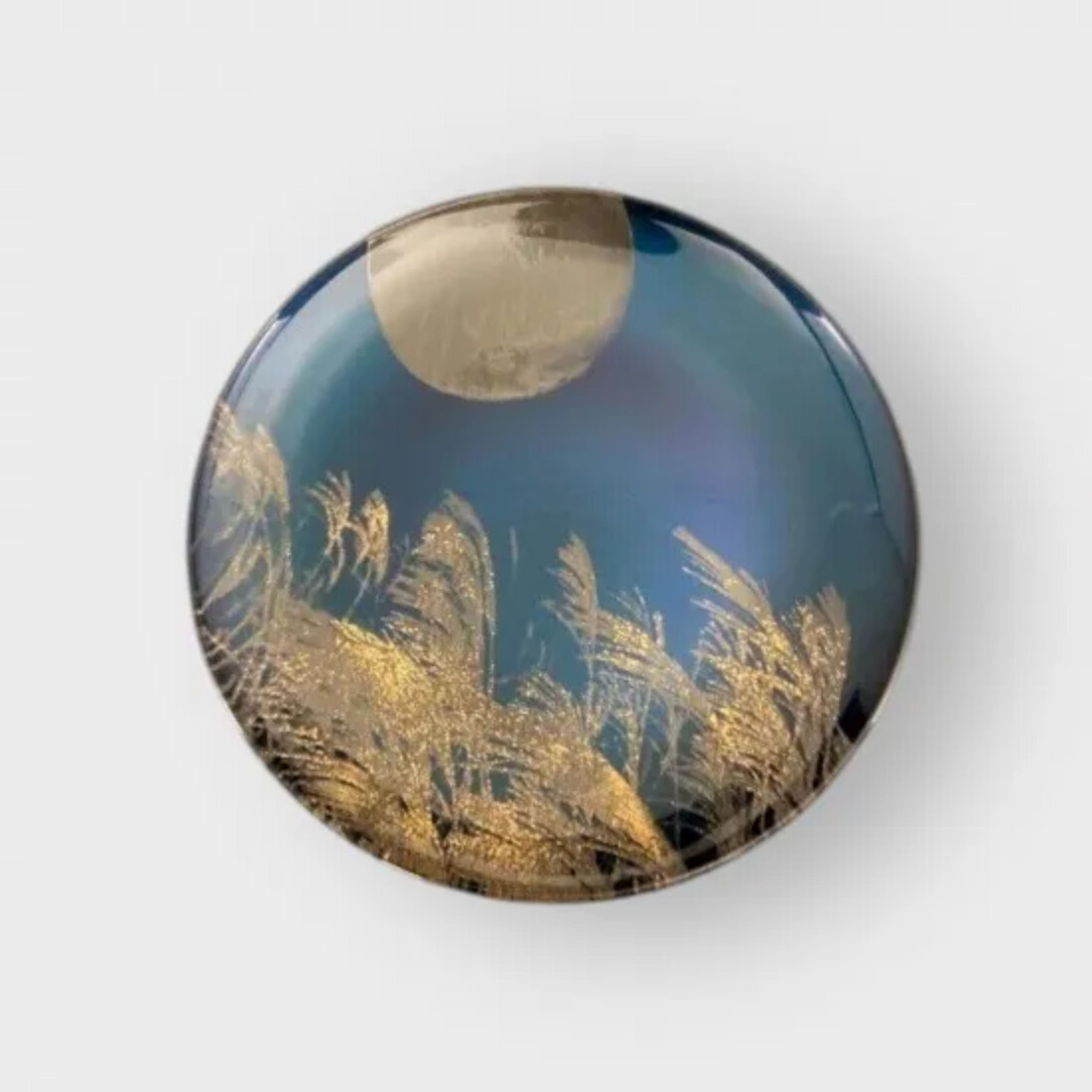 丸小皿 すすき シアンブルー ［NF147］