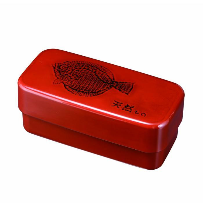 長角入子弁当箱 特大 根来 ひらめ（中子なし）シール付 ［YG490］