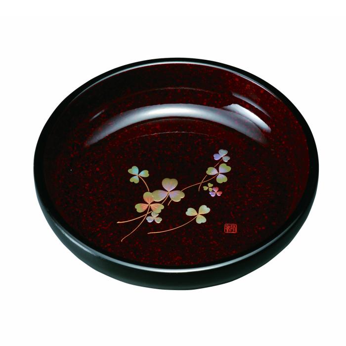 7.0寸 菓子鉢 石目塗 クローバー【YG78】