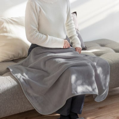 バスマットの糸で作った膝掛けブランケット　グレー【1702704】