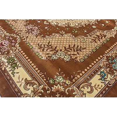 絨毯 ラグマット 2畳 正方形 200×200 洗える 厚手 ボルダー ブラウン【1059584】