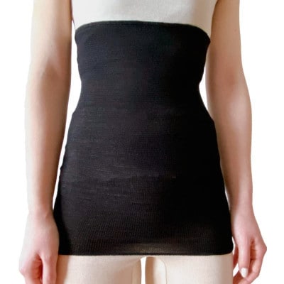 シルク100%オールシーズン腹巻き(男女兼用)【ブラック1枚】【1487949】