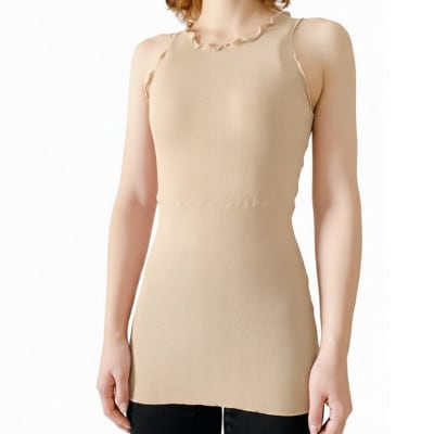 シルク100%タンクトップインナー【オートミール1枚】【1490386】