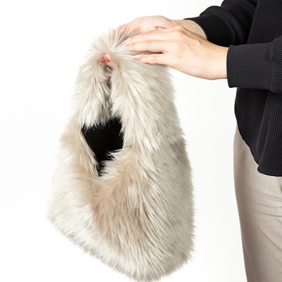 OKADA TEXTILE おさんぽエコファーバッグ グレージュ【1512380】