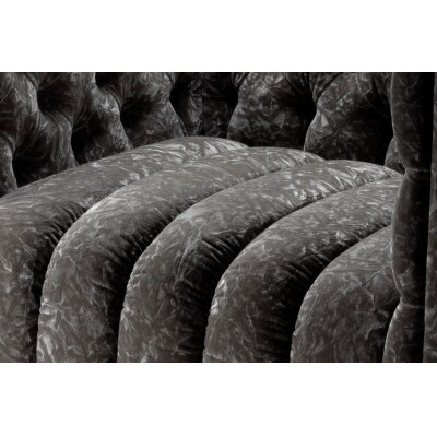 KIITH(キース)ボタン絞り　ソファー　グレー【配送不可地域：離島・沖縄県】【1409676】