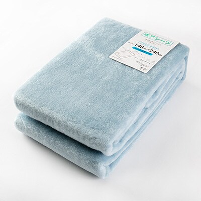 フラットシーツ 敷毛布 シングル アクリル ボアシーツ 敷布団カバー ブルー【1059590】