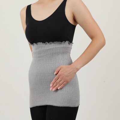 和歌山県産プレミアムシルク腹巻き　シルバーグレー【1117237】