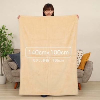【訳あり】【同色2枚セット】 ひざ掛け ベージュ 大判 ハーフケット 毛布 コットン100%【1607536】