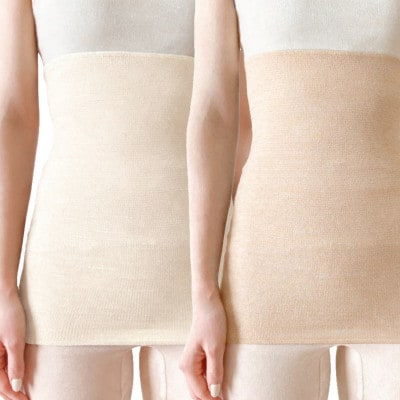 【クリーム1枚・オートミール1枚】(2枚セット)シルク100%オールシーズン腹巻き(男女兼用)【1490481】