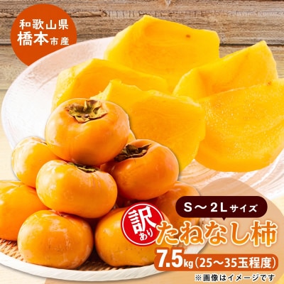 柿【先行受付】柳フルーツ園(訳あり)たねなし柿 約7.5kg【1077001】