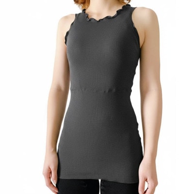 シルク100%タンクトップインナー【チャコール1枚】【1490385】