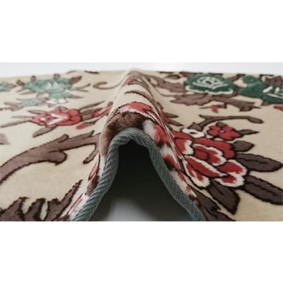 玄関マット 50×80 洗える マット 高級 金華山織 花ストリーク ベージュ【1064270】