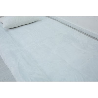 ワンタッチシーツ 敷毛布 シングル アクリル 布団用 洗える 全周ゴム付 ブルー【1019452】