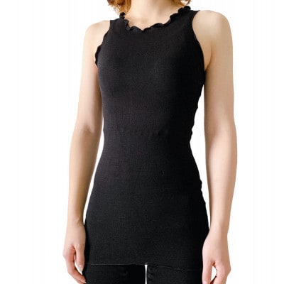 シルク100%タンクトップインナー【ブラック1枚】【1490202】