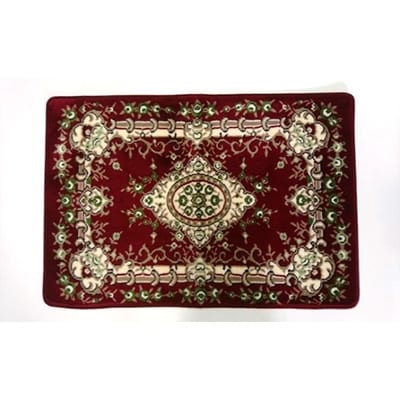 玄関マット 50×80  洗える マット 高級 金華山織 小花フローレンス 赤【1062727】