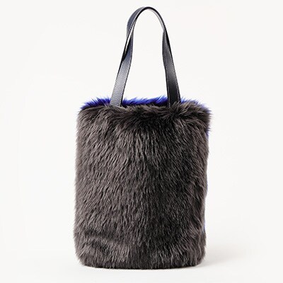 OKADA TEXTILE 切り替えトートバッグ(チャコールグレー×ロイヤルブルー)【1066758】