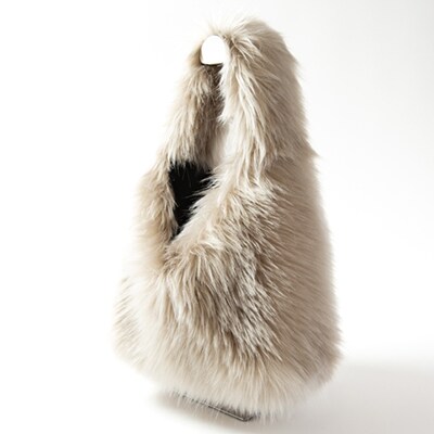 OKADA TEXTILE おさんぽエコファーバッグ グレージュ【1512380】