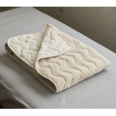 天然の抗菌・消臭剤「柿渋」使用 mayu-ket premium 敷きパッド ライトベージュ【1616076】