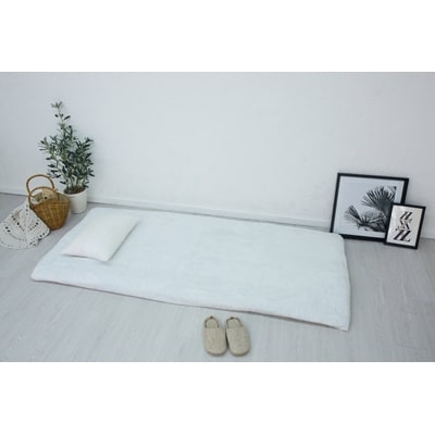ワンタッチシーツ 敷毛布 シングル アクリル 布団用 洗える 全周ゴム付 ブルー【1019452】