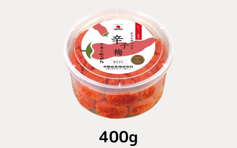  紀州産南高梅 梅干し 辛子梅（塩分8％）400g / 梅干し 梅干 梅 中田食品 和歌山 田辺 紀州南高梅 南高梅 辛子 唐辛子 ご飯のお供【nkt023】