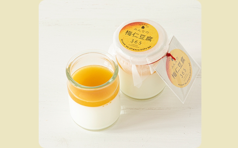 みんなの梅仁豆腐365  12個セット ソース付き（季節に合わせて2種おまかせ）【cvs003】