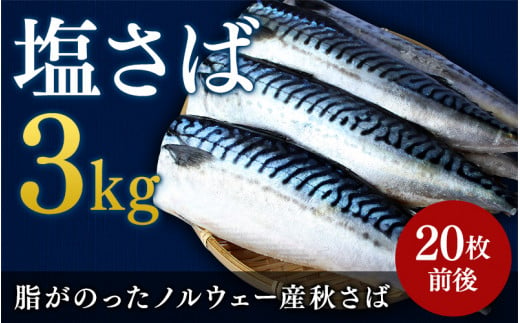 塩さば 切り身 3kg(約20枚前後）厚切り / 鯖 切り身 フィレ サバ 焼き魚 甘塩 冷凍 おかず ご家庭用 和歌山県 田辺市【mts007-3】