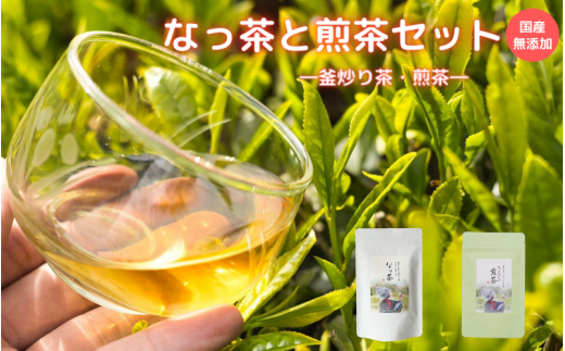 なっ茶と煎茶セット (なっ茶(釜炒り茶)40g・なっちゃんの煎茶40g）/ 和歌山  田辺市  健康  お茶 和風  煎茶 釜炒り茶 ティーバッグ 番茶 【ntc013-1】