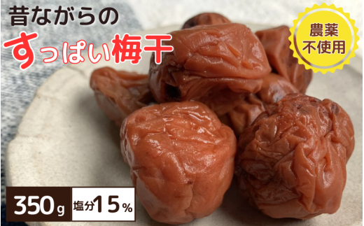 昔ながらのすっぱい梅干 350g （35g×10） 塩分15％ / 梅干し 田辺市 紀州南高梅 南高梅 梅干 梅 うめ 肉厚 お米 おにぎり 焼酎 梅酒 健康 昔ながら 栽培期間中農薬不使用 和歌山 龍神 【mpt004】