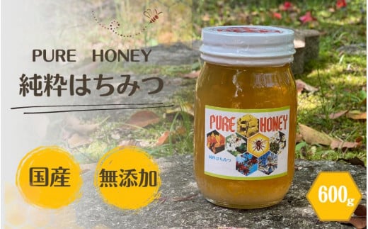 PURE HONEY 純粋はちみつ　600g  / 田辺市 はちみつ ハチミツ 蜂蜜  無添加 国産【nts006-1】