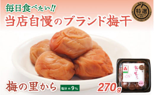 梅の里から270g （塩分９％） / 田辺市 紀州南高梅 南高梅 梅干し 梅干 梅 ご飯のお供【ing014】