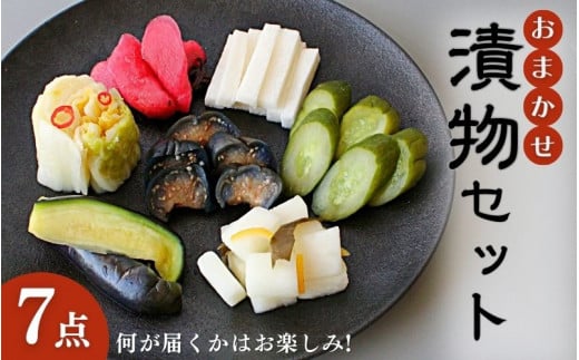 おまかせ７点セット / 漬物 冷蔵 ごはんのおとも 大根 きゅうり 白菜 古漬 梅漬け キムチ 浅漬け ぬか漬け 和歌山 田辺市【ksn003】