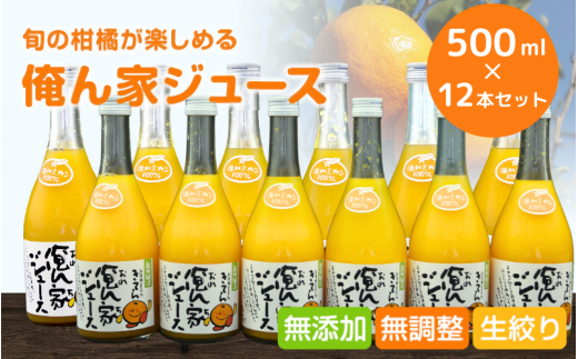 季節毎の柑橘ジュース500ml×12本セット / 和歌山 和歌山県産 田辺市 温州みかん 不知火 デコポン バレンシアオレンジ みかんジュース 100％ジュース オレンジジュース【ktr016-1】