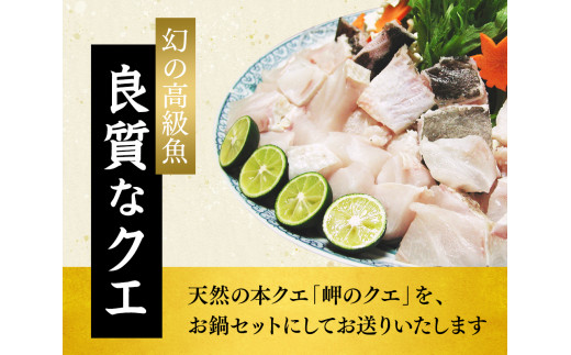 天然本くえ ちり鍋セット3人前 【期間限定・1/31まで】【お野菜・自家製ぽん酢付き】 ※北海道・沖縄・離島は発送不可 / 鍋 高級 くえ鍋 クエ鍋 野菜 本クエ ポン酢 ぽんず 田辺市 和歌山県 贈答 ギフト ご家庭【gtr003】