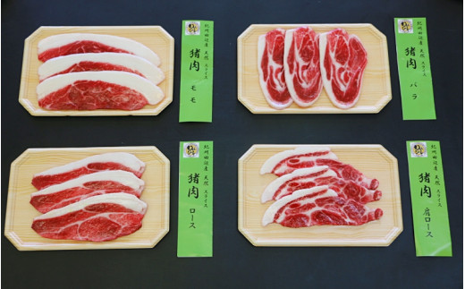 【4部位お試しセット】「紀州イノシシ肉」焼肉用セット / 田辺市 猪肉 イノシシ肉 イノシシ 焼き肉 食べ比べ お試し 紀州ジビエ ジビエ【kgs004-1】