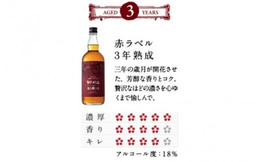 本格梅酒 「HAMADA」赤ラベル 3年熟成 720ml 18度/ 田辺市 梅干し 梅干 梅 うめ 梅酒 酒 紀州産 完熟梅 南高梅 本格梅酒 原酒【isg021】