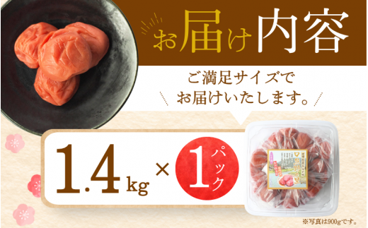 梅干し 【A級品】【1.4kg】紀州南高梅 しそ漬け梅 塩分10％ 1.4kg（1.4kg×1パック） / 梅干し 梅干 うめぼし 南高梅 しそ梅 しそ梅干し シソ 紫蘇 国産 梅 うめ ウメ 完熟 健康 ご飯のお供 お取り寄せ お茶うけ 和歌山県 田辺市 前田農園【mae003】