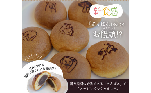 南方熊楠っまんじゅう （8個入り×2箱） / まんじゅう 饅頭 おまんじゅう 和菓子 菓子 お菓子 おかし あんぱん アンパン 田辺市 和歌山 甘い 可愛い おやつ ギフト 贈り物 二宮【nnm002】