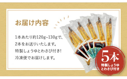 国産うなぎ白焼（5本） / 田辺市 国産 国産うなぎ 国産鰻 うなぎ 鰻 鰻丼 うな丼 土用の丑の日 和歌山【ots021】