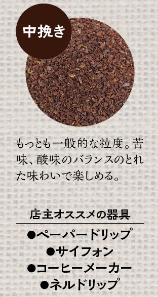【中挽き】店主おまかせ 挽き立てコーヒー豆3種類セット(100g×3種類）