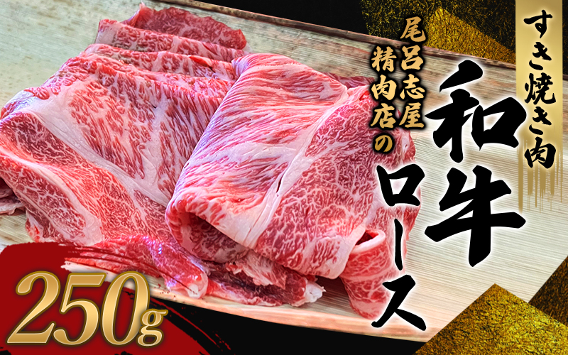 尾呂志屋精肉店の和牛ロース すき焼き用 250g 【1か月以内に順次発送】 /  和牛 すきやき すき焼き 牛肉 牛 精肉 