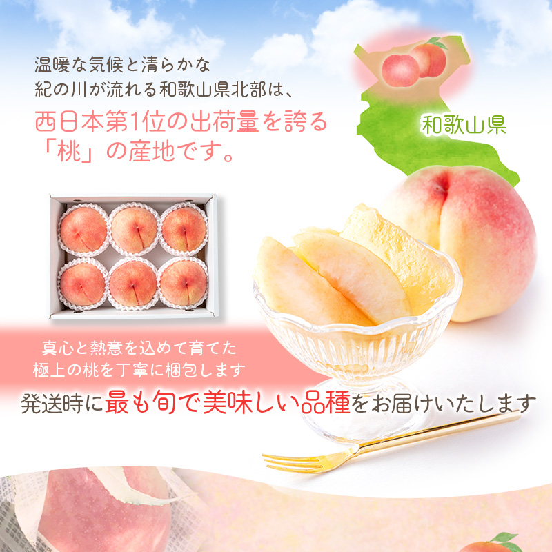 和歌山県産　こだわり　桃　はなよめ　約2kg 5〜9玉　1