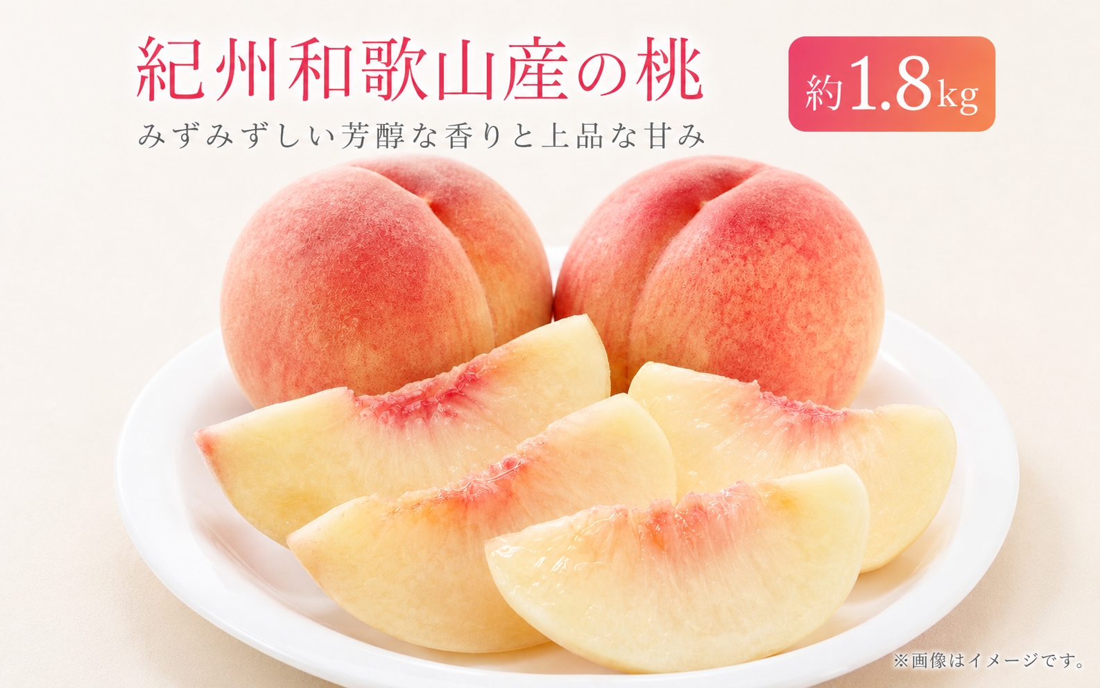 紀州和歌山産の桃　約1.8kg　化粧箱入　※2027年6月下旬頃〜8月上旬頃順次発送（お届け日指定不可）【uot720-2】