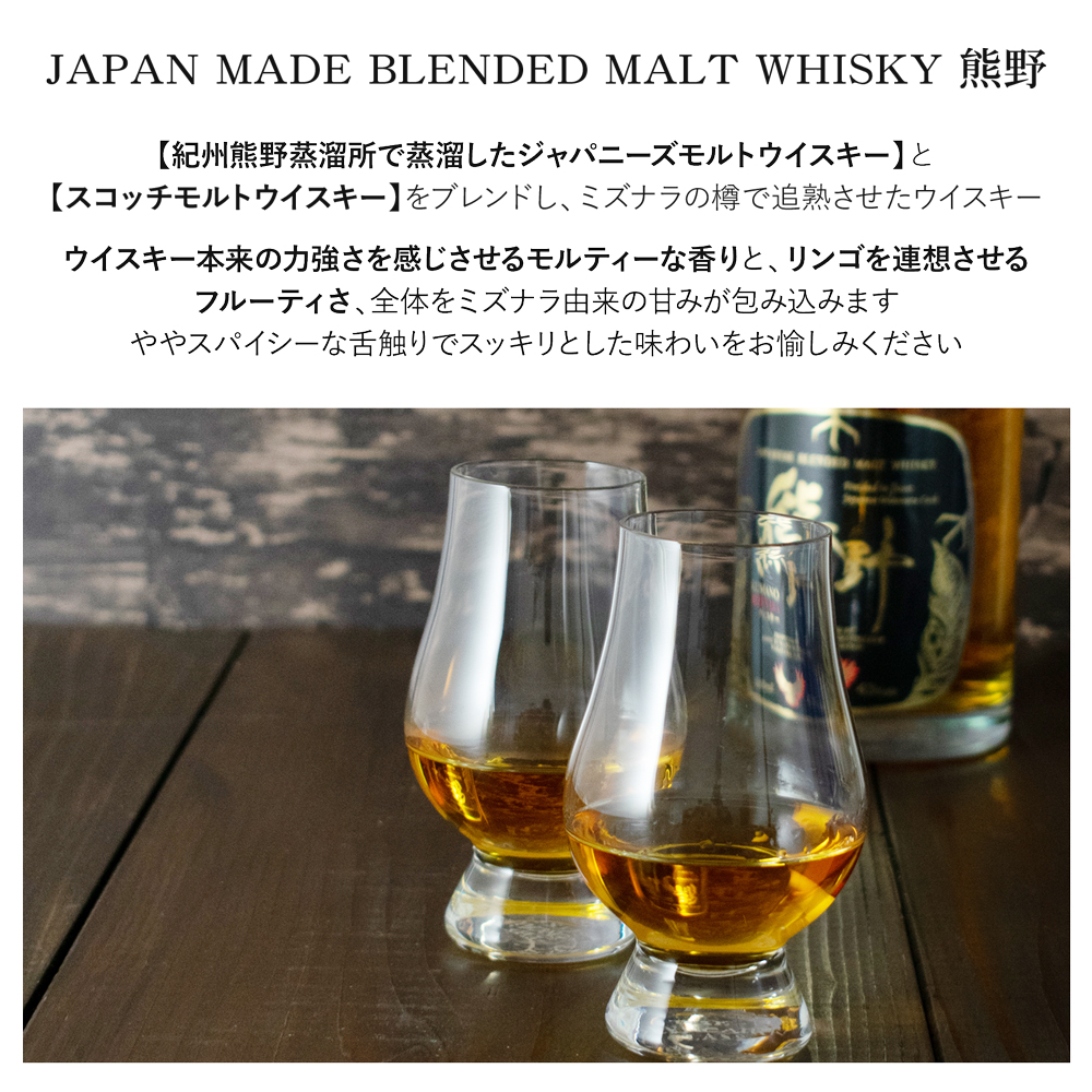 JAPANESE CRAFT GIN 熊野 クラフトジンとJAPAN MADE BLENDED MALT WHISKY 熊野 計2本セット