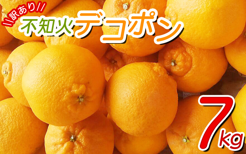 【訳あり】ちょこっと訳あり不知火デコポン 約7kg【ご家庭用】  サイズ混合　※2025年2月中旬～4月中旬に順次発送予定（お届け日指定不可）/ 不知火 デコポン みかん 訳あり ワケアリ 家庭用 ご家庭用 7kg 【nuk120B】