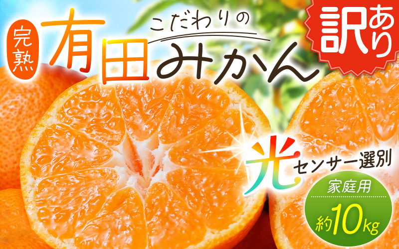【訳あり】農家直送 有田みかん 約10kg ご家庭用 サイズ混合 ※2025年11月中旬より順次発送予定（お届け日指定不可）※北海道・沖縄・離島への配送不可　訳ありみかん 温州みかんイズ混合 訳ありみかん 温州みかん 有機質肥料100% ふるさと納税 柑橘 有田 産地直送【nuk138H】