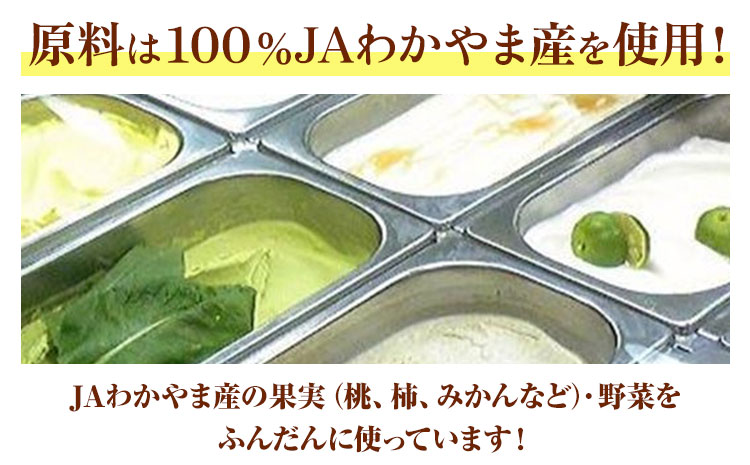 季節のジェラート 6種セット （ ミルク・ 桃 +ランダム4種）《30日以内に出荷予定(土日祝除く)》和歌山県 紀の川市 JAわかやま 紀の里地域本部 ジェラート アイス デザート カップアイス ぶどう みかん キウイ 苺 f-1 
