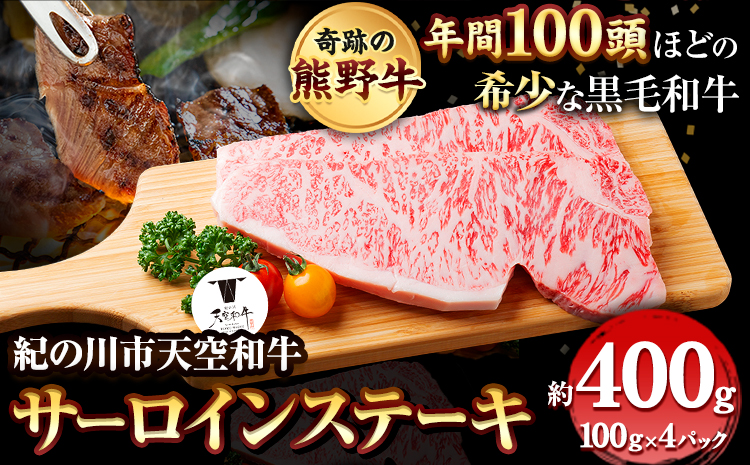 年間100頭程の奇跡の天空和牛!  サーロインステーキ約400g(約100g × 4枚) 有限会社松牛 《30日以内に出荷予定(土日祝除く)》サーロインステーキ 黒毛和牛 牛 牛肉 牛肉ステーキ ステーキ(F)