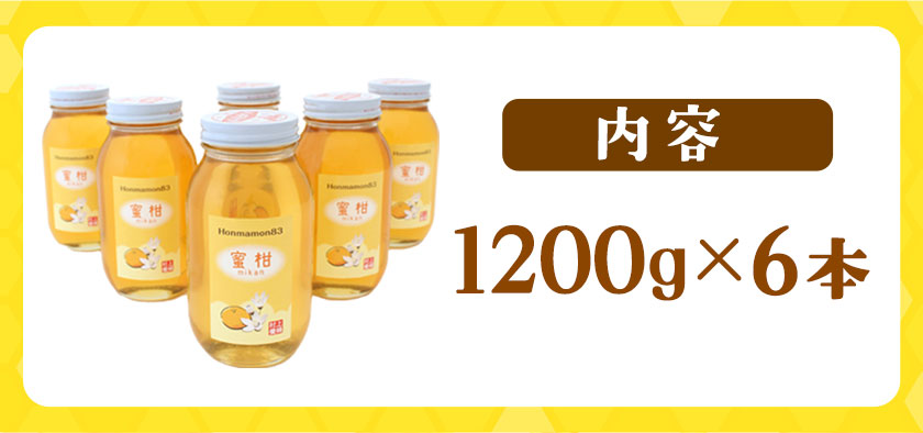 ほんまもん蜜柑（みかん）蜂蜜 1200g×6本 計7200g 村上養蜂《30日以内に出荷予定(土日祝除く)》和歌山県 紀の川市