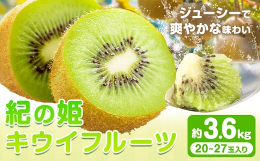 紀の姫キウイフルーツ 約3.6kg (20-27玉入) サイズおまかせ JAわかやま 紀の里地域本部《1月上旬-3月中旬頃出荷》和歌山県 岩出市 キウイ キウイフルーツ 紀の姫 果物 くだもの フルーツ