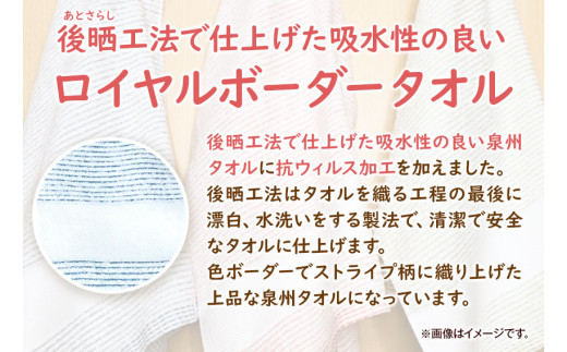 フェイスタオル　『泉州タオル』ロイヤルボーダータオル （抗ウイルス加工) 12枚セット 株式会社フタバ《90日以内に出荷予定(土日祝除く)》和歌山県 岩出市 タオル 国産 12枚 送料無料